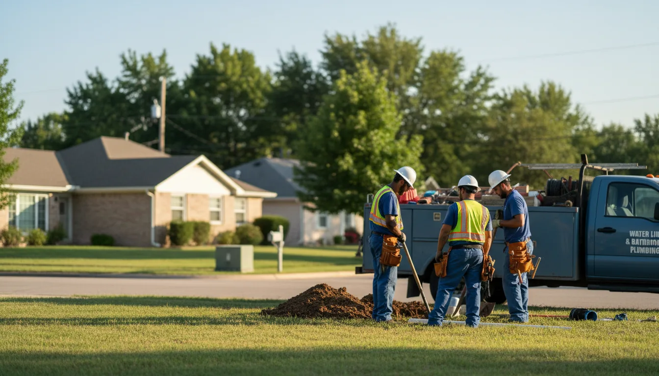 Residential water line and bathroom plumbing service in Alton, IA